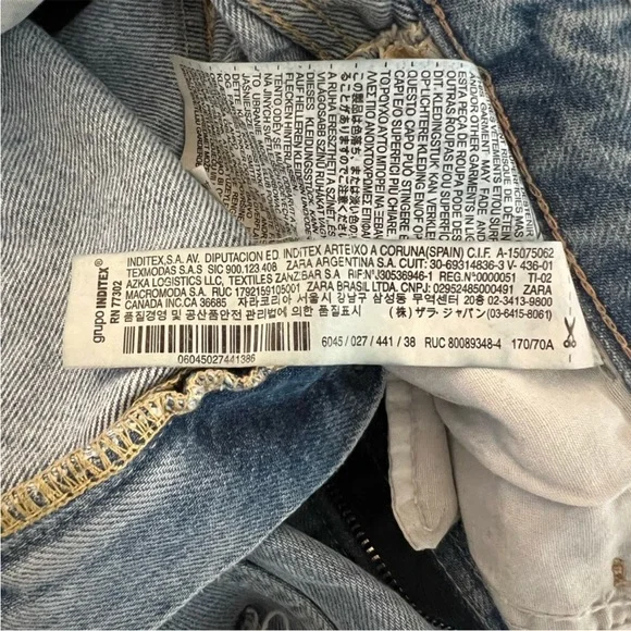 Zara TRF Ripped wide leg jeans size 6 - Picture 13 of 13